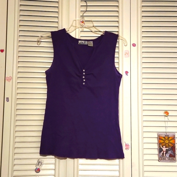 Vintage Tops - Two One Two New York 🌃 Purple Tank Top